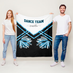 Dance Team Black, White en Baby Blue Fleece Deken