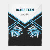 Dance Team Black, White en Baby Blue Fleece Deken (Voorkant)