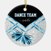 Dance Team Black, White en Baby Blue Glitter Keramisch Ornament (Voorkant)