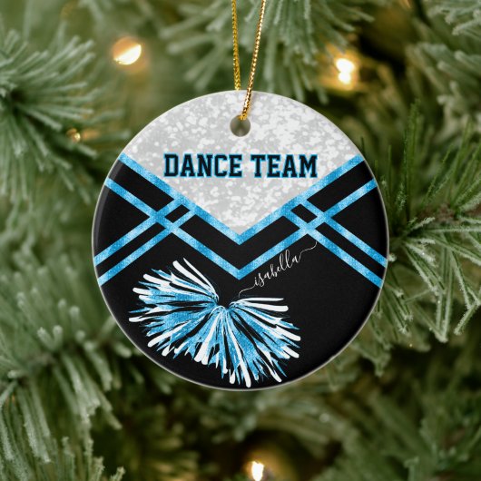 Dance Team Black, White en Baby Blue Keramisch Ornament (Boom)