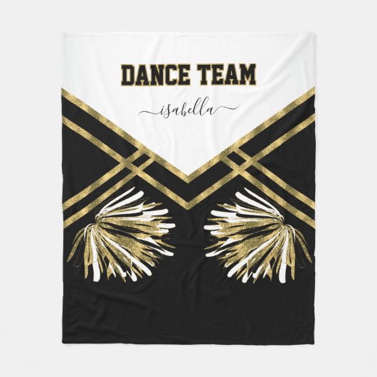 Dance Team Black, White en Gold Fleece Blanket (Voorkant)