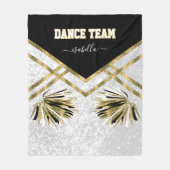Dance Team Black, White en Gold Fleece Blanket (Voorkant)