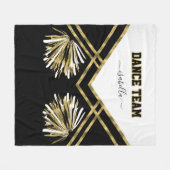 Dance Team Black, White en Gold Fleece Blanket Deken (Voorkant (Horizontaal))