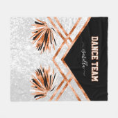 Dance Team Black, White en Oranje Fleece Blanket Deken (Voorkant (Horizontaal))