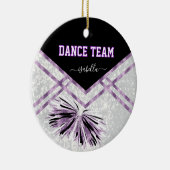 Dance Team Black, White en Paars Glitter Keramisch Ornament (Rechts)