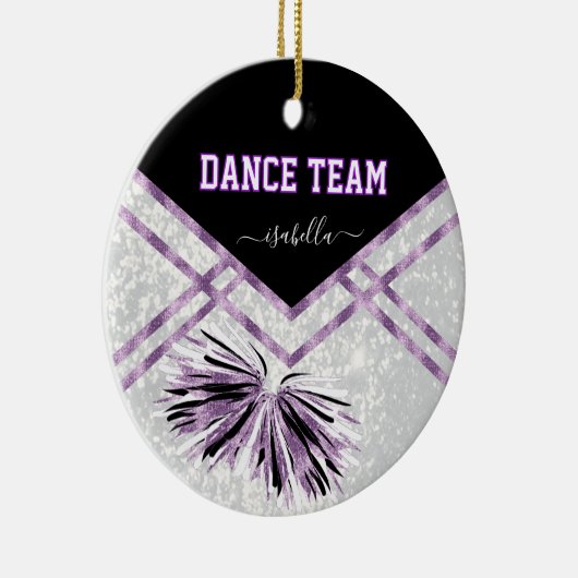 Dance Team Black, White en Paars Glitter Keramisch Ornament (Rechts)