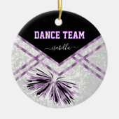 Dance Team Black, White en Paars Glitter Keramisch Ornament (Voorkant)