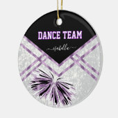 Dance Team Black, White en Paars Glitter Keramisch Ornament (Links)