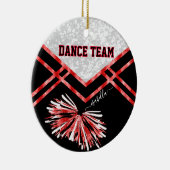 Dance Team Black, White en Red Keramisch Ornament (Rechts)