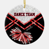 Dance Team Black, White en Red Keramisch Ornament (Voorkant)