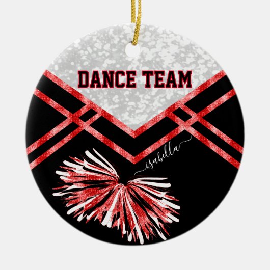 Dance Team Black, White en Red Keramisch Ornament (Voorkant)