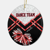 Dance Team Black, White en Red Keramisch Ornament (Links)