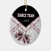 Dance Team Black, White en Roze Rose Glitter Keramisch Ornament (Rechts)