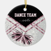 Dance Team Black, White en Roze Rose Glitter Keramisch Ornament (Voorkant)
