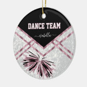 Dance Team Black, White en Roze Rose Glitter Keramisch Ornament (Links)