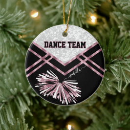 Dance Team Black, White en Roze Rose Keramisch Ornament