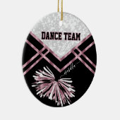 Dance Team Black, White en Roze Rose Keramisch Ornament (Rechts)