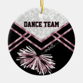 Dance Team Black, White en Roze Rose Keramisch Ornament (Voorkant)