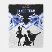 Dance Team Blue, Black and White Fleece Blanke (Voorkant)