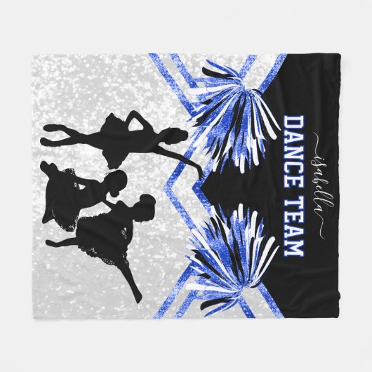 Dance Team Blue, Black and White Fleece Blanke (Voorkant (Horizontaal))