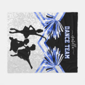 Dance Team Blue, Black and White Fleece Blanke Deken (Voorkant (Horizontaal))