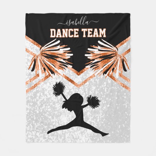 Dance Team Oranje, Black and White Fleece Blanke Deken (Voorkant)