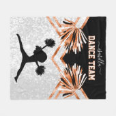 Dance Team Oranje, Black and White Fleece Blanke Deken (Voorkant (Horizontaal))