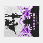 Dance Team Paars, Black en White Fleece Blanket (Voorkant (Horizontaal))