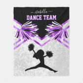 Dance Team Paars, Black en White Fleece Blanket Deken (Voorkant)