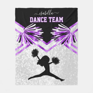 Dance Team Paars, Black en White Fleece Blanket Deken