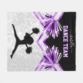 Dance Team Paars, Black en White Fleece Blanket Deken (Voorkant (Horizontaal))