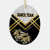 Dance Team Zwart, Wit en Goud Keramisch Ornament (Rechts)