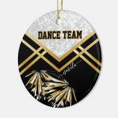 Dance Team Zwart, Wit en Goud Keramisch Ornament (Links)