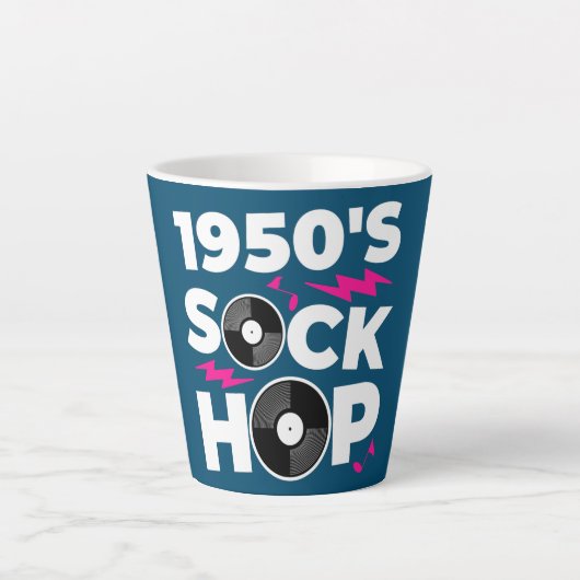 Dance Theme Party van 1950 van Sock Hop 50 Latte Mok (Voorkant)