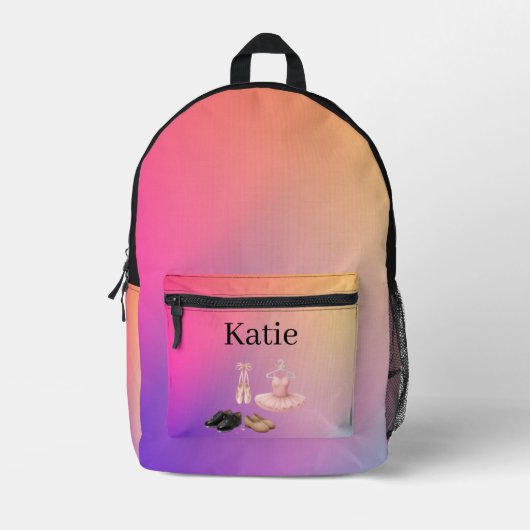 Dance themed Personalized backpack - Ballet Tap Bedrukte Rugzak (Voorkant)