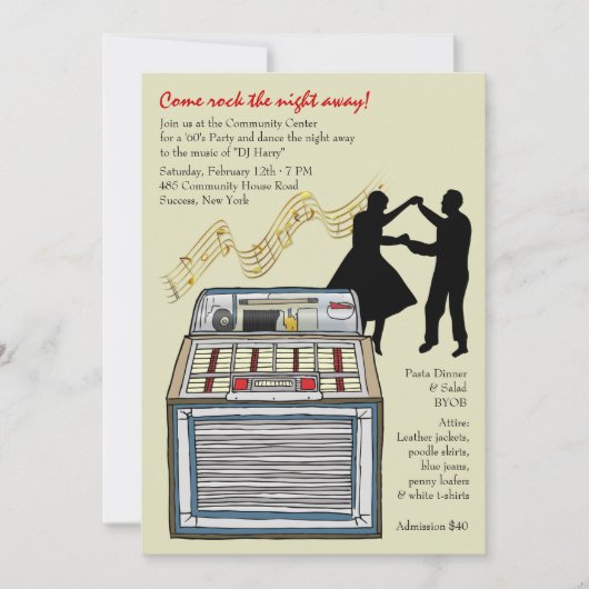 Dance to the Music Party Invitation Kaart (Voorkant)