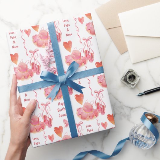 Dance Tutu en Ballet Slippers Birthday Cadeaupapier (Geschenken)