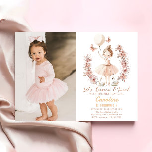 Dance & Twirl Ballerina Ballet Verjaardagsfoto Kaart