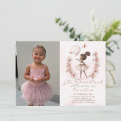 Dance & Twirl Ballerina Ballet Verjaardagsfoto Kaart (Staand voorkant)