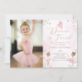 Dance & Twirl Pink Ballerina Ballet Verjaardagsfot Kaart (Voorkant)
