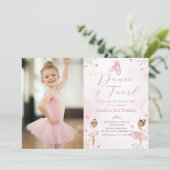 Dance & Twirl Pink Ballerina Ballet Verjaardagsfot Kaart (Staand voorkant)