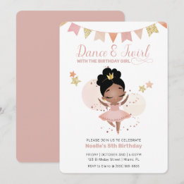 Dance & Twirl, Princess Ballerina Birthday Kaart
