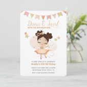 Dance & Twirl, Princess Ballerina w/Bow Birthday Kaart (Staand voorkant)