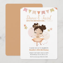 Dance & Twirl, Princess Ballerina w/Bow Birthday Kaart