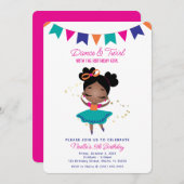 Dance & Twirl, Princess Ballerina w/Bow Birthday Kaart (Voorkant / Achterkant)