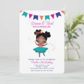 Dance & Twirl, Princess Ballerina w/Bow Birthday Kaart (Staand voorkant)