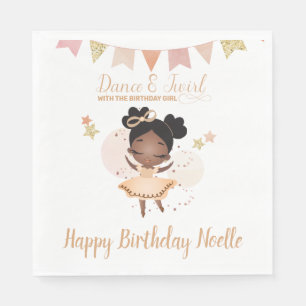 Dance & Twirl, Princess Ballerina w/Bow Birthday Servet