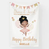 Dance & Twirl, Princess Ballerina w/Bow Birthday Spandoek (Verticaal)