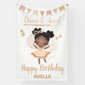 Dance & Twirl, Princess Ballerina w/Bow Birthday Spandoek (Verticaal)