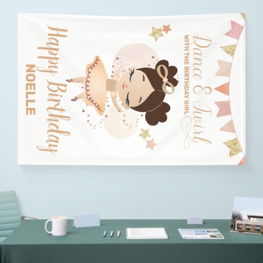 Dance & Twirl, Princess Ballerina w/Bow Birthday Spandoek (Beurs)